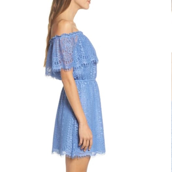 Lace Ruffle Off the Shoulder Dress - Picture 3 of 6